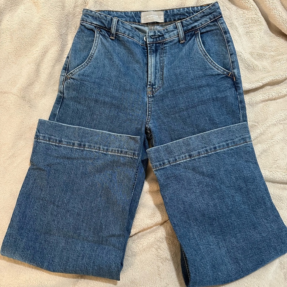 Everlane Women's Blue Flare & Wide Leg Jeans